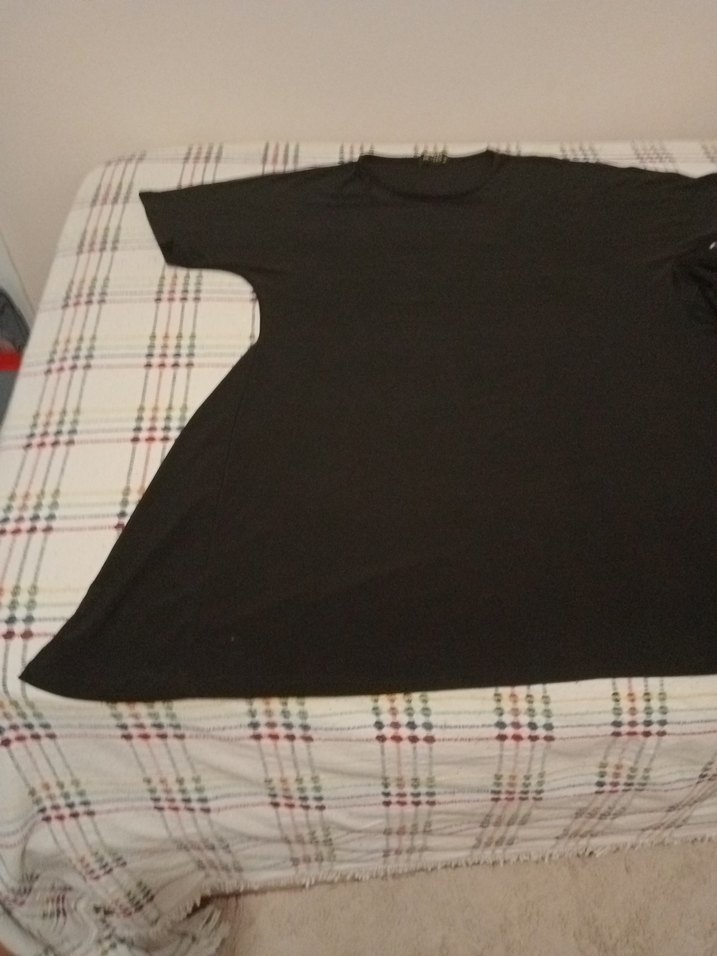 Siyah, Uzun, Salaş Kesim Kadın Tişört - Görsel 2