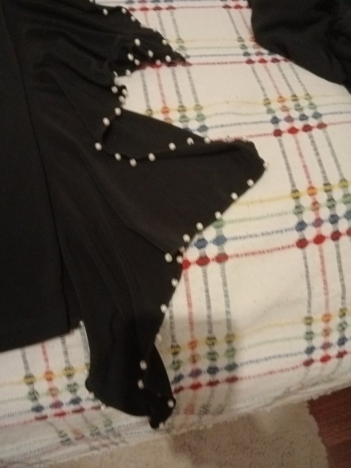 Siyah, Uzun, Salaş Kesim Kadın Tişört - Görsel 4