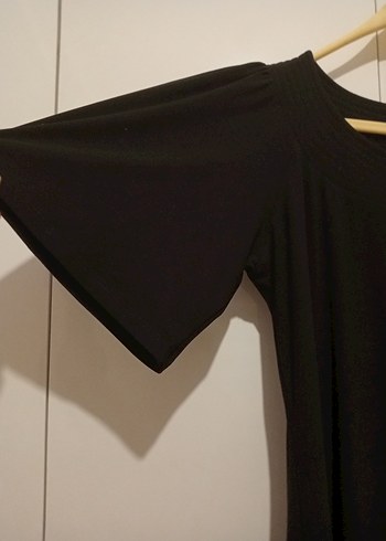 Siyah Midi Triko Elbise - Görsel 3