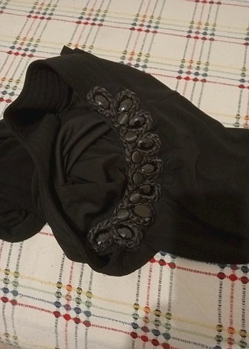 Siyah Midi Triko Elbise - Görsel 6