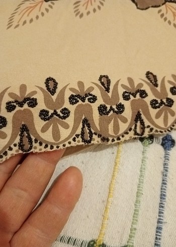 Bej Bohem Dantel Detaylı Hamile Bluzu - Görsel 3