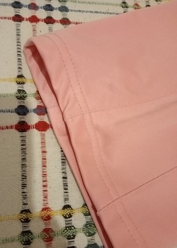 Pembe Rahat Kesim Kadın Kumaş Pantolon - Görsel 4