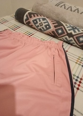 Pembe Rahat Kesim Kadın Kumaş Pantolon - Görsel 2