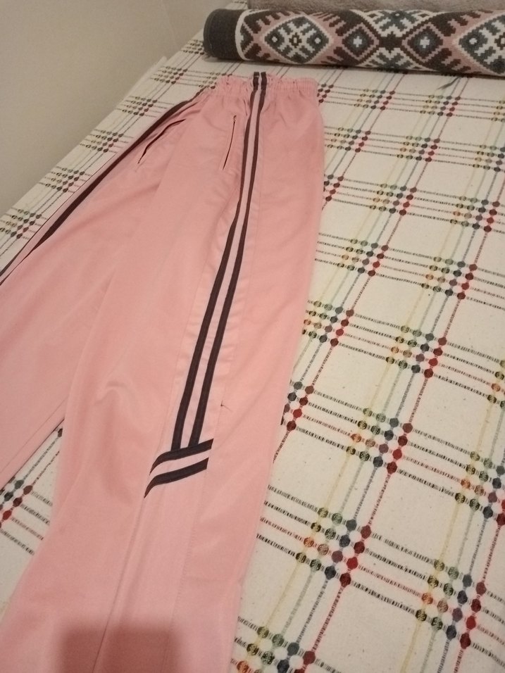 Pembe Rahat Kesim Kadın Kumaş Pantolon - Görsel 3