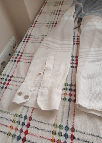 Gri Beyaz uzun Kollu Pamuklu Erkek Gömlek - Görsel 3