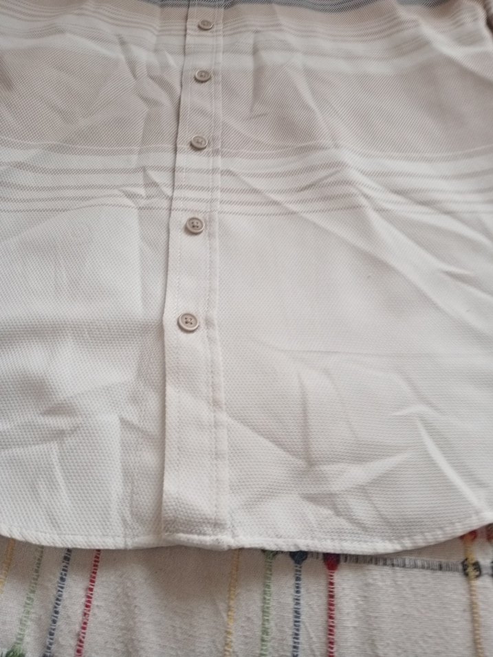 Gri Beyaz uzun Kollu Pamuklu Erkek Gömlek - Görsel 2