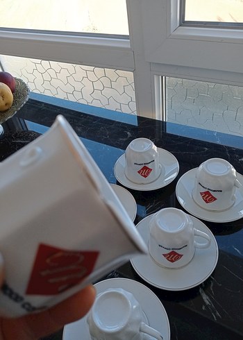 Beyaz Seramik 6'lı Fincan ve Tabak Seti - Görsel 4