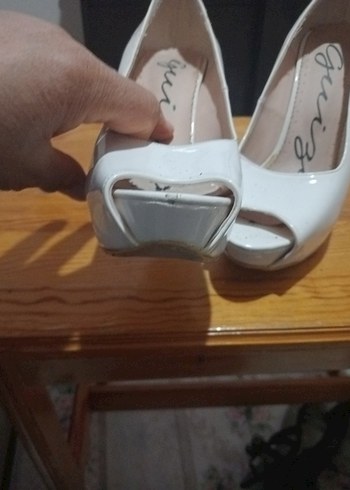 Beyaz Rugan Topuklu Kadın Stiletto - Görsel 2