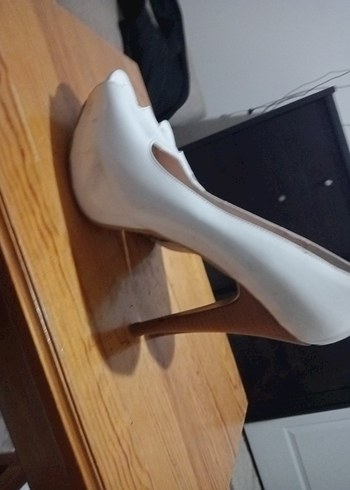Beyaz Rugan Topuklu Kadın Stiletto - Görsel 3