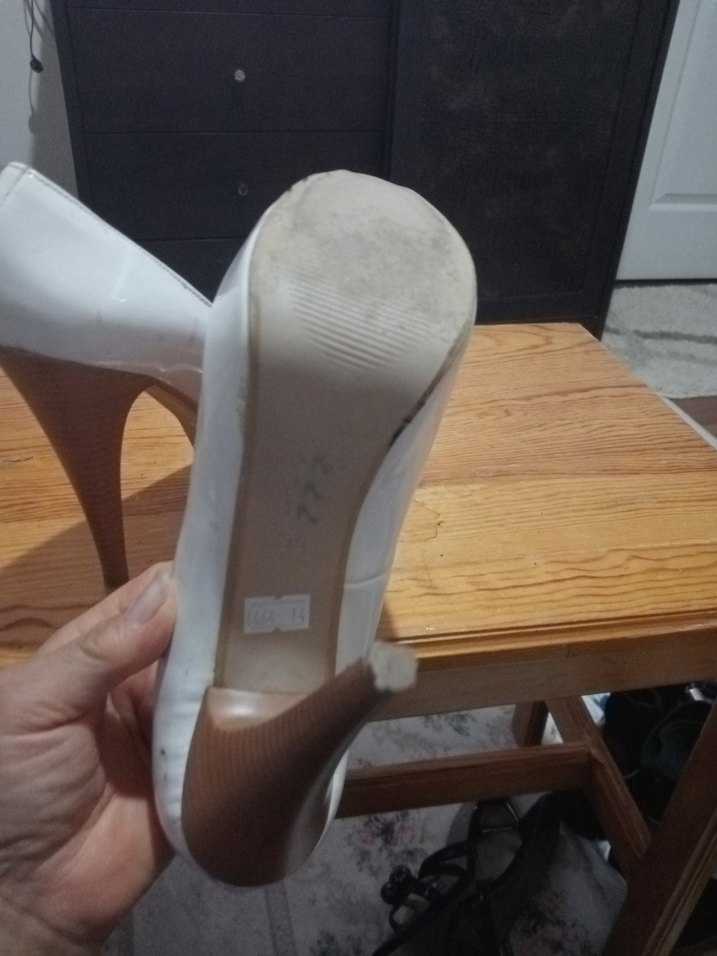 Beyaz Rugan Topuklu Kadın Stiletto - Görsel 5