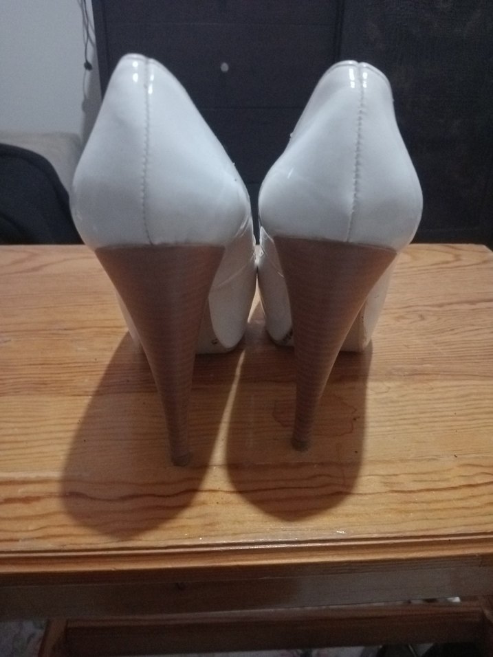 Beyaz Rugan Topuklu Kadın Stiletto - Görsel 4