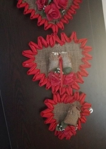 Kırmızı Kalp Tasarımlı Duvar Süsü - Görsel 3