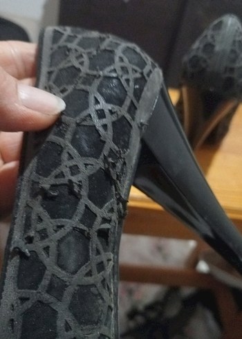 Yılan Desenli Siyah Stiletto Topuklu Ayakkabı - Görsel 5