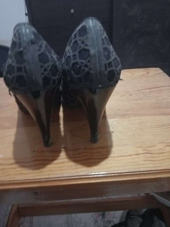 Yılan Desenli Siyah Stiletto Topuklu Ayakkabı - Görsel 2