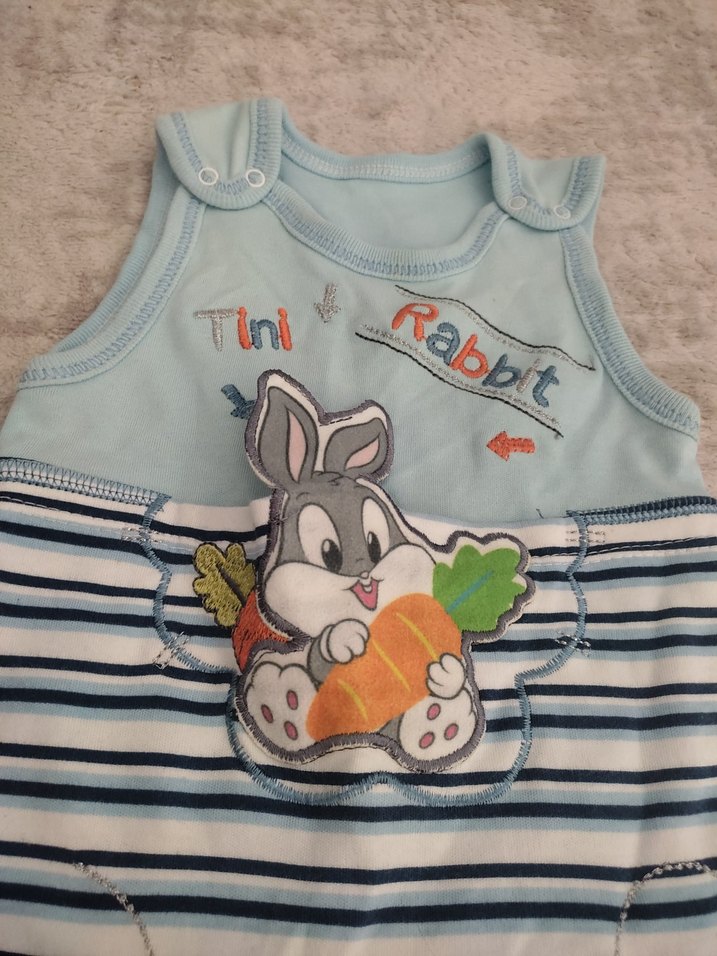 Renkli Baskılı Erkek Bebek Askılı Tulum - Görsel 2