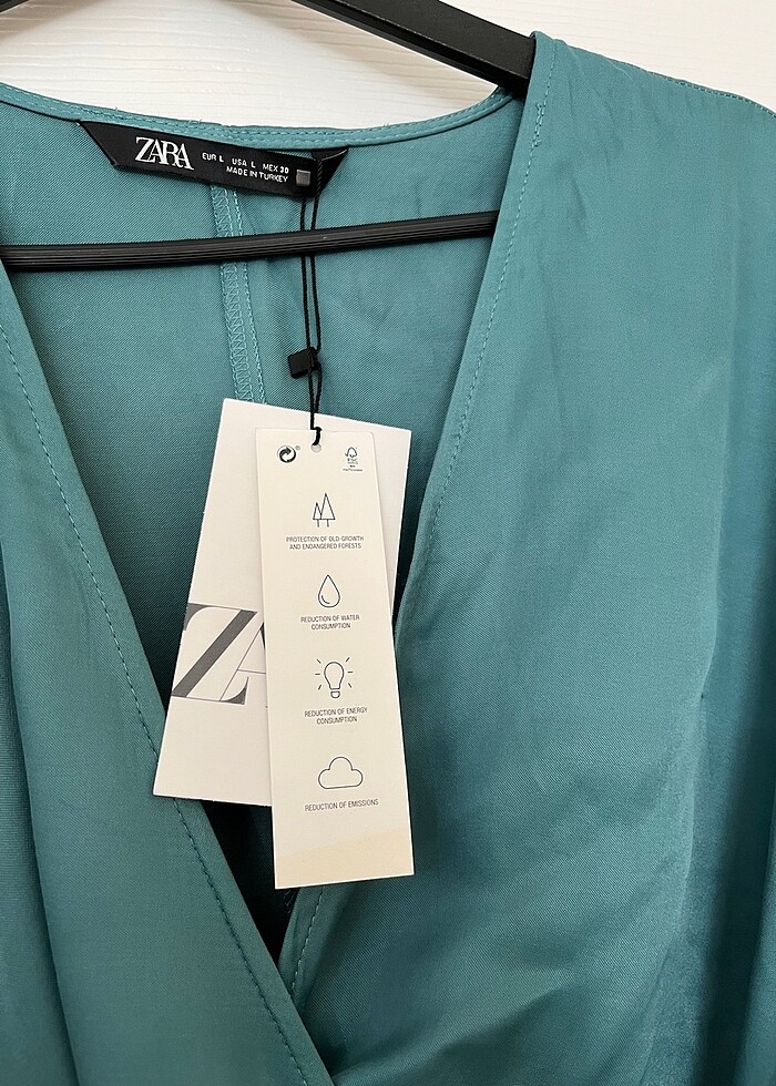 Zara saten elbise - Görsel 4