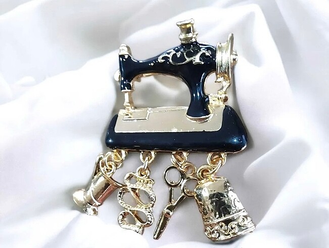 Vintage dikiş makinesi broş
