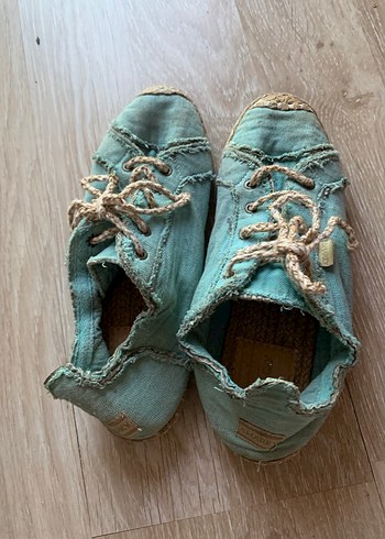 Turkuaz Keten ayakkabı - Görsel 2