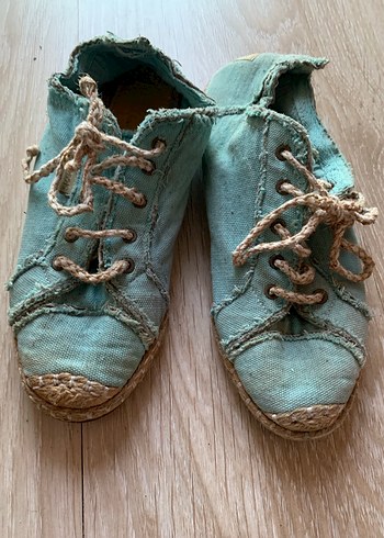 Turkuaz Keten ayakkabı - Görsel 3
