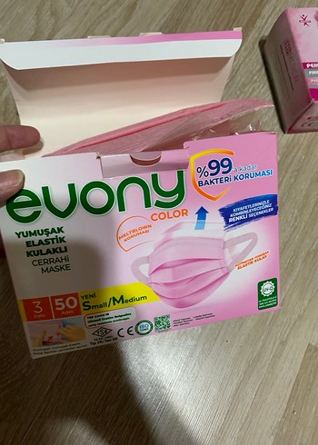 Pembe Nitril Eldiven ve maske - Görsel 3