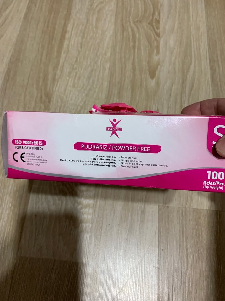 Pembe Nitril Eldiven ve maske - Görsel 2