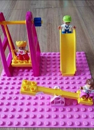 Lego duplo uyumlu pembe park seti