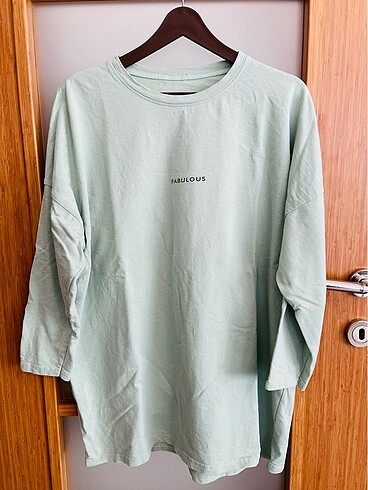 Su yeşili ve kiremit oversize sweat