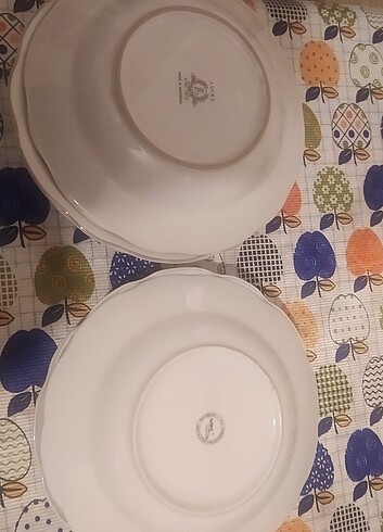 Diğer 2 çeşit porselen tabaklar birinden 6 birinden 4 birinden