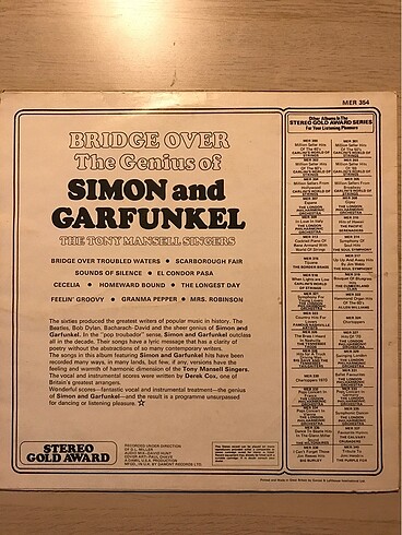 TMS - Bridge Over the Genius of Simon and Garfunkel 33lük Plak - Görsel 2