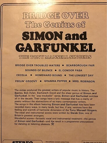 TMS - Bridge Over the Genius of Simon and Garfunkel 33lük Plak - Görsel 5