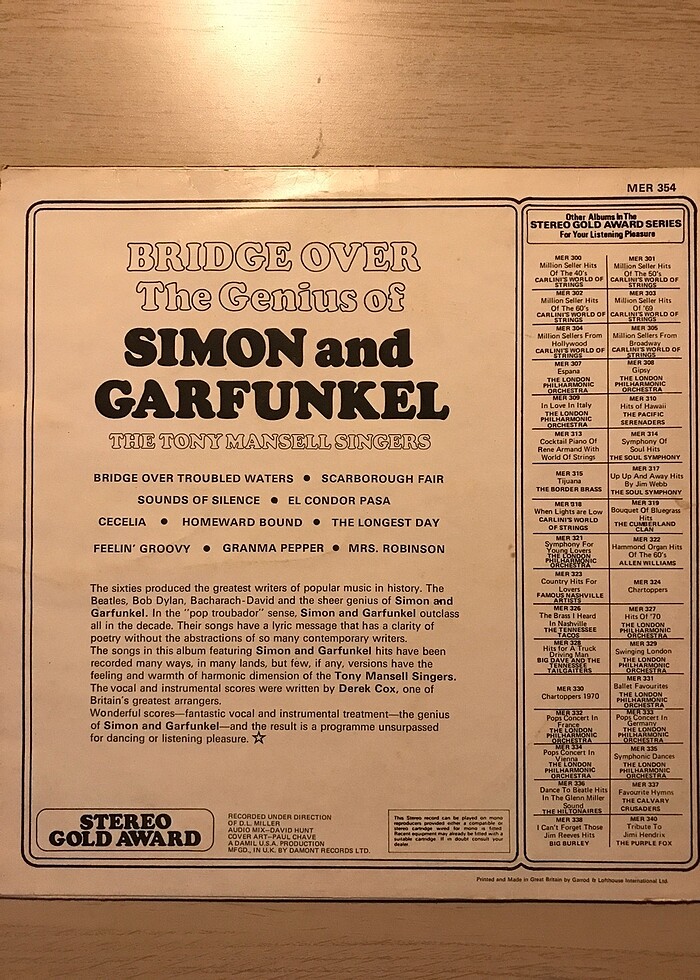 TMS - Bridge Over the Genius of Simon and Garfunkel 33lük Plak - Görsel 2