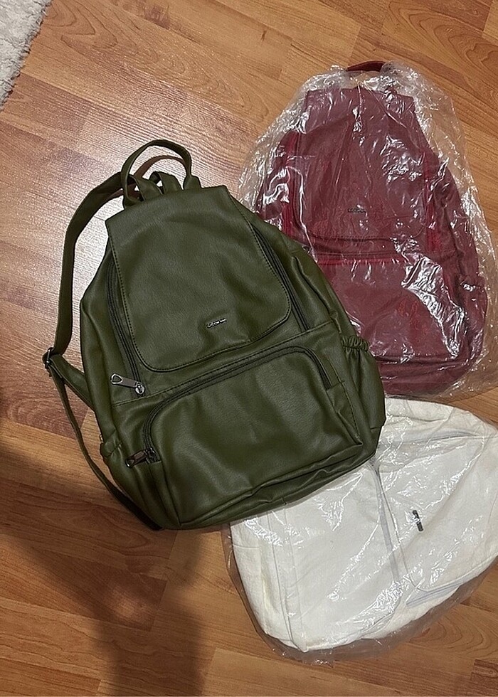 Yıkanmış deri sırt çantası - Görsel 2