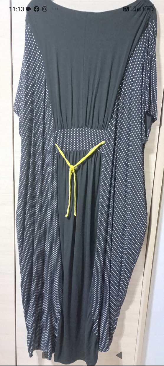 Sarı Çiçekli Siyah Desenli Salaş Hamile Elbisesi - Görsel 2