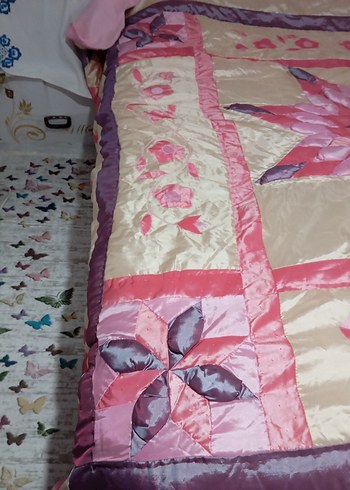 Nakışlı Pembe Yatak Örtüsü - Görsel 4