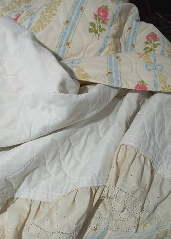 Nakışlı Beyaz Pastel Yatak Örtüsü - Görsel 8