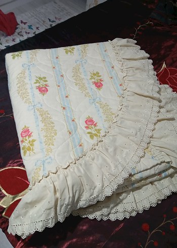 Nakışlı Beyaz Pastel Yatak Örtüsü - Görsel 10