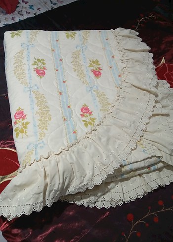 Nakışlı Beyaz Pastel Yatak Örtüsü - Görsel 9