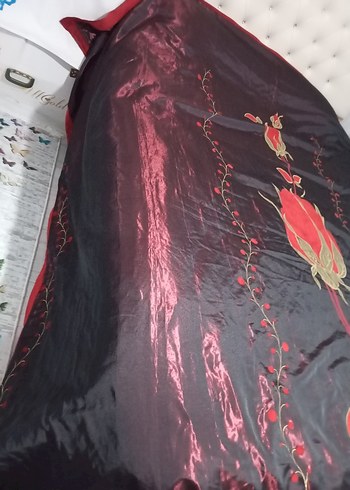 Bordo Nakışlı yatak örtüsü - Görsel 11