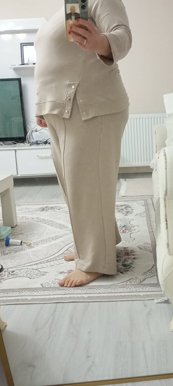 Bej Rahat Kesim Hamile Pantolonu - Görsel 5