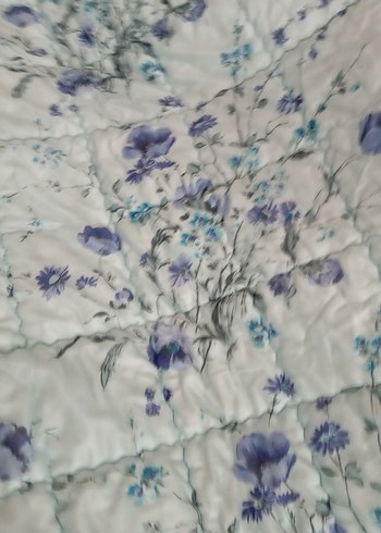 Pastel Mavi Çiçek Desenli yorgan - Görsel 5