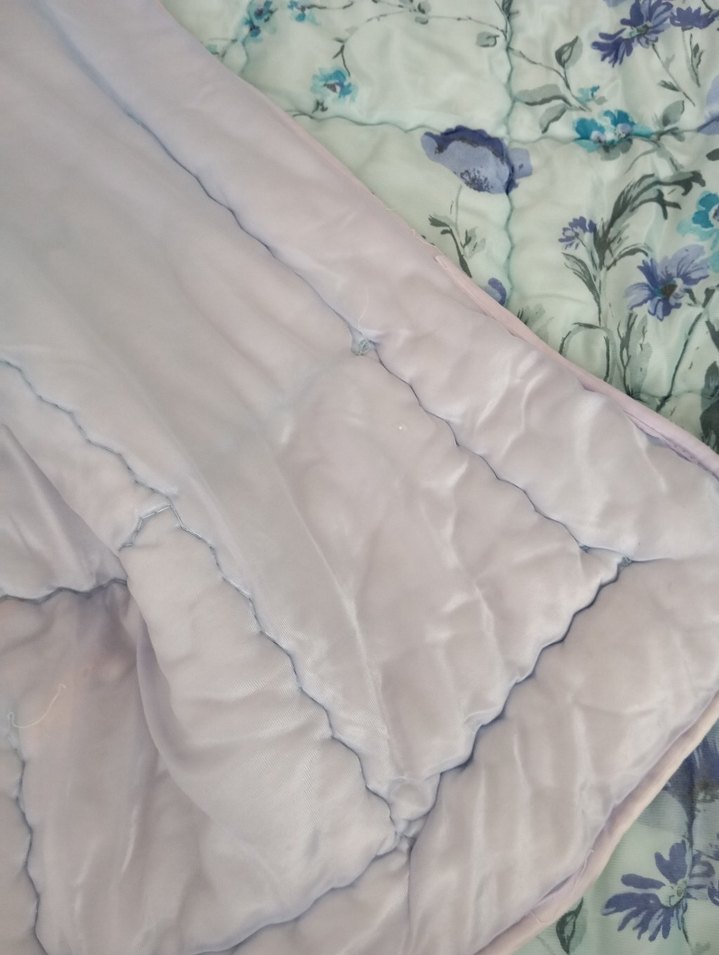 Pastel Mavi Çiçek Desenli yorgan - Görsel 4