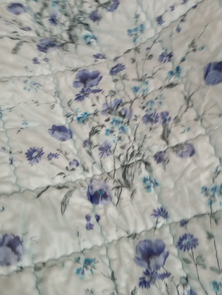 Pastel Mavi Çiçek Desenli yorgan - Görsel 5