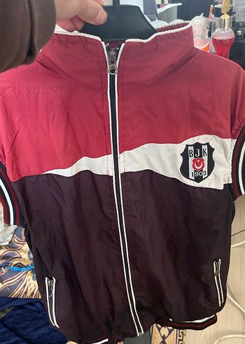 Bordo BJK Baskılı Fermuarlı Erkek Ceket