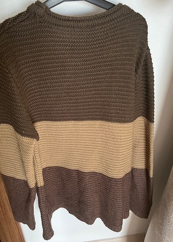 Kahverengi Örgü Salaş Kazak - Görsel 3