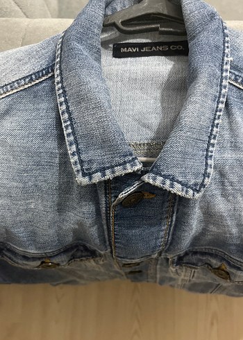 Düğmeli Mavi Denim Kadın Ceket - Görsel 3