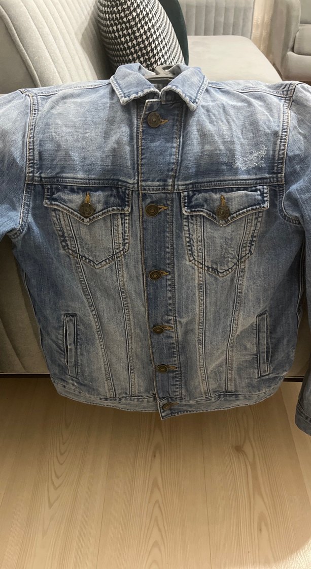 Düğmeli Mavi Denim Kadın Ceket - Görsel 2