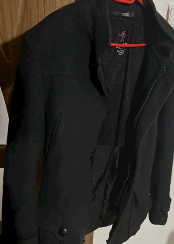 Siyah Düğmeli Midi Erkek Kaban - Görsel 2