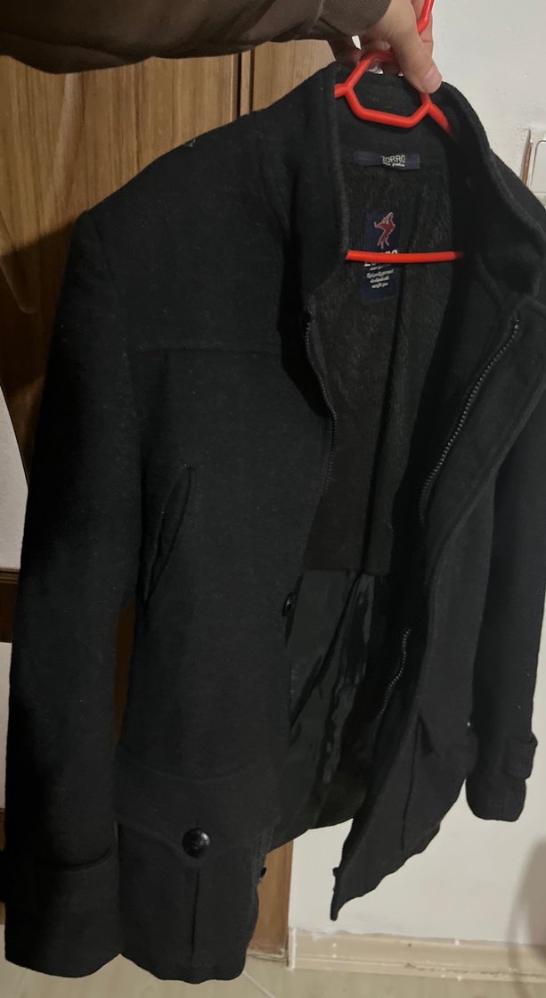 Siyah Düğmeli Midi Erkek Kaban - Görsel 2