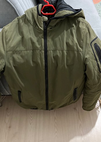 Haki Fermuarlı Erkek Street Wear Mont - Görsel 3