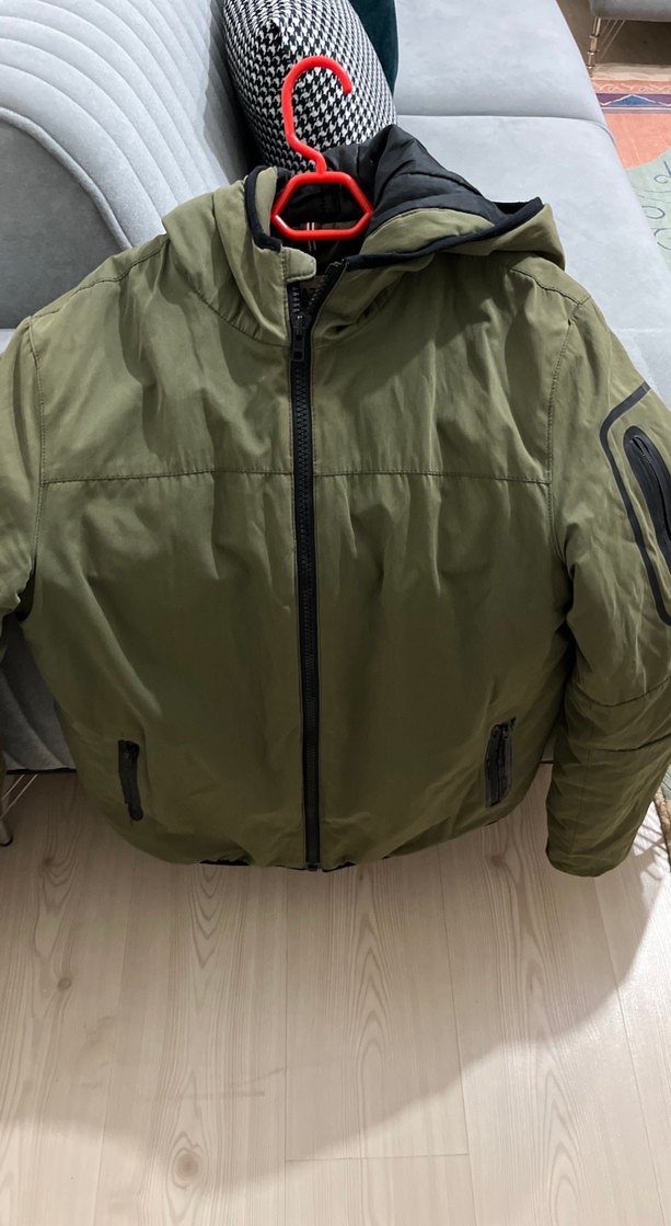 Haki Fermuarlı Erkek Street Wear Mont - Görsel 3